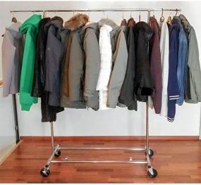 img 4 attached to 👕 Tatkraft Drogo Heavy Duty Clothes Rack on Wheels: Adjustable Length, High Load Capacity, Easy Assembly, Chromed Steel