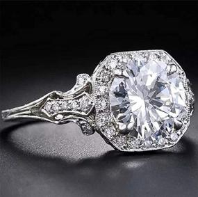 img 3 attached to 💍 Aimys Vintage 2.6CT White Topaz 925 Silver CZ Bridal Ring - Sizes 5 to 10