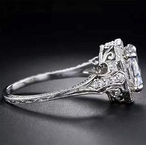 img 2 attached to 💍 Aimys Vintage 2.6CT White Topaz 925 Silver CZ Bridal Ring - Sizes 5 to 10