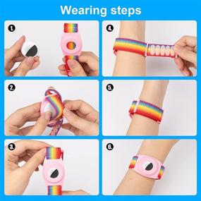 img 1 attached to Nylon Kids Wristband Compatible With Apple AirTag Wearable Technology