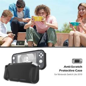 img 2 attached to ProCase Nintendo Switch Lite Rubber Case, Slim Soft Shockproof TPU Cover with 2 Pack Tempered Glass Screen Protectors – Black | Anti-Scratch Protective Case for Nintendo Switch Lite 2019