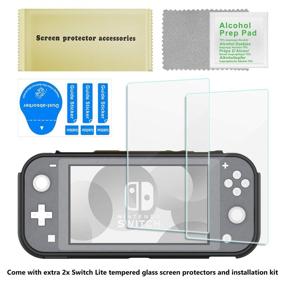 img 1 attached to ProCase Nintendo Switch Lite Rubber Case, Slim Soft Shockproof TPU Cover with 2 Pack Tempered Glass Screen Protectors – Black | Anti-Scratch Protective Case for Nintendo Switch Lite 2019