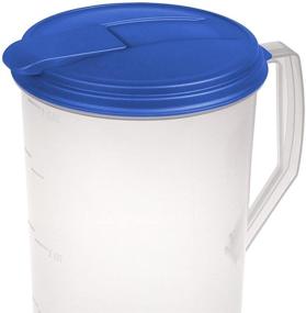 img 3 attached to 🍹 Sterilite 2 x 2 Quart Round Pitcher, Blue Sky Lid, Clear Base- Pack of 2: Versatile and Durable Pitchers for All Your Beverage Needs