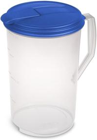 img 4 attached to 🍹 Sterilite 2 x 2 Quart Round Pitcher, Blue Sky Lid, Clear Base- Pack of 2: Versatile and Durable Pitchers for All Your Beverage Needs