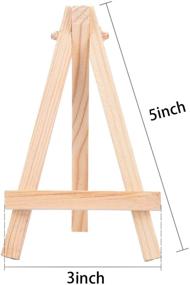 img 3 attached to 🖼️ WOWOSS 12 Pack 5&#34; Mini Wooden Easel Stand, Natural Tripod Holder for Small Canvas Displays, Business Cards, and Photos