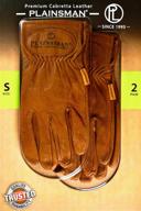 🧤 plainsman premium cabretta brown leather gloves, 2 pairs, small - durable and stylish hand protection for any occasion logo