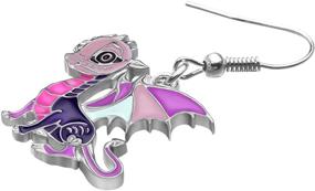 img 1 attached to 🐉 Vibrant BONSNY Enamel Fantasy Dragon Earrings: Charming & Original Jewelry for Girls