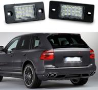 🔦 сборка светодиодных фонарей gempro 2 шт. для номерного знака volkswagen touareg tiguan vw passat wagon jetta mk5 golf porsche cayenne, улучшена 18-свт smd светодиодными белыми огнями логотип