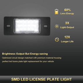 img 3 attached to 🔦 GemPro 2Pcs LED License Plate Light Assembly For Volkswagen Touareg Tiguan VW Passat Wagon Jetta MK5 Golf Porsche Cayenne, Enhanced by 18SMD Xenon White LED Lights