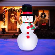 🎄 uekars 4ft christmas inflatables snowman: outdoor yard decor with build-in led lights логотип