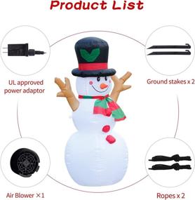 img 1 attached to 🎄 Uekars 4ft Christmas Inflatables Snowman: Outdoor Yard Decor with Build-in LED Lights