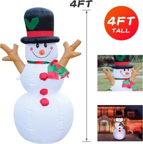 img 2 attached to 🎄 Uekars 4ft Christmas Inflatables Snowman: Outdoor Yard Decor with Build-in LED Lights