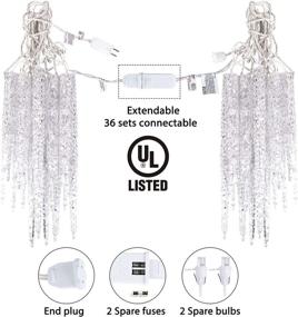 img 1 attached to 🎄 Minetom Christmas Icicle Lights - Sparkling 50 LED Twinkling Crystal String Lights for Outdoor Holiday Decor - Waterproof, Connectable, Plug-In