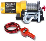 🏆 pismire 2500 lb. electric winch with 12v single line and waterproof steel cable in vibrant yellow - ideal for atv/utv use logo