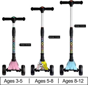 img 3 attached to 🛴 Loowoko Kick Scooter with 3 LED Light-up Wheels, Height Adjustable Toddler Scooter for Boys and Girls, Ages 3-12