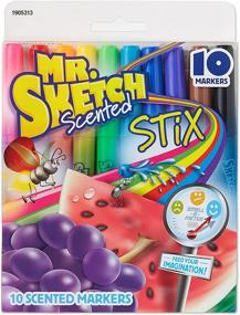 img 4 attached to 🖍️ 10-штук маркеров Mr. Sketch Scented Stix - различные цвета, тонкая кисть