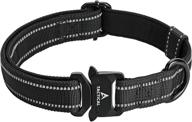 🐶 deyace reflective neoprene quick release dog collar with metal buckle: thick, comfort padded nylon for safety and comfort logo