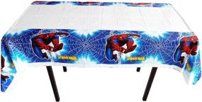 img 2 attached to Dawei Spiderman Themed Birthday Party Decorations: 2pcs Disposable Spiderman Plastic Tablecloth, 70.8 x 42.5” – Ideal Spiderman Party Supplies for Kids