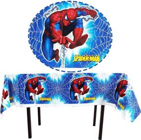 img 3 attached to Dawei Spiderman Themed Birthday Party Decorations: 2pcs Disposable Spiderman Plastic Tablecloth, 70.8 x 42.5” – Ideal Spiderman Party Supplies for Kids