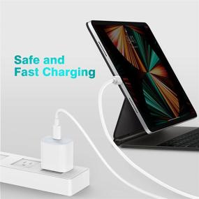 img 1 attached to 🔌 High-Speed 20W USB C Fast Charger with 6.6ft USB C-C Cable for iPad Pro 11 inch, iPad Air 4th Gen 2020, iPad Pro 12.9 inch 2021/2020/2018