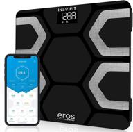 📱 bmi smart bluetooth body fat scale by inevifit eros - accurate digital bathroom body composition analyzer with wireless smartphone app - supports up to 400 lbs - 11.8 x 11.8 inch (black) logo