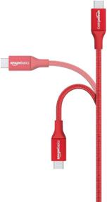 img 3 attached to 🔴 Красный кабель зарядки Amazon Basics USB Type-C to Micro-B 2.0 длиной 1 фут с двойным плетеным нейлоном