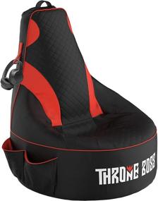 img 4 attached to Gaming Bean Bag Chair for Adults - High Back, Big Bean Bag Chairs for Teens and Kids - Cover ONLY (Black/Red)