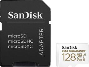 img 2 attached to 📷 SanDisk 128GB MAX Endurance MicroSDXC Карта с адаптером для домашних систем безопасности и автомобильных видеорегистраторов - Надежное и высокопроизводительное хранилище для записи 4K UHD - SDSQQVR-128G-GN6IA