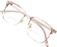 👓 bifocal blue light blocking glasses: stylish square frames for computer reading, tv viewing, & more - ideal for women/men logo