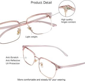 img 2 attached to 👓 Bifocal Blue Light Blocking Glasses: Stylish Square Frames for Computer Reading, TV Viewing, & More - Ideal for Women/Men