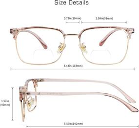 img 1 attached to 👓 Bifocal Blue Light Blocking Glasses: Stylish Square Frames for Computer Reading, TV Viewing, & More - Ideal for Women/Men