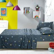 totoro solar system space printed queen sheet set - 4 piece bed sheets with 1 queen fitted sheet, 1 flat sheet, and 2 pillowcases - soft and breathable bed set for kids bed logo