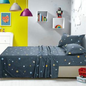 img 4 attached to Totoro Solar System Space Printed Queen Sheet Set - 4 Piece Bed Sheets with 1 Queen Fitted Sheet, 1 Flat Sheet, and 2 Pillowcases - Soft and Breathable Bed Set for Kids Bed