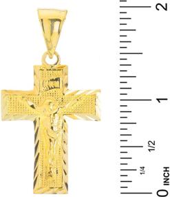 img 2 attached to Metaltree98 14k Gold Plated Jesus on Cross Pendant with 20-Inch Cuban Chain Necklace MPG 046 G