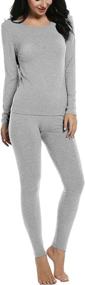 img 4 attached to ❄️ Ekouaer Women's Thermals Thin Long Underwear Set: Ultra-Soft Lightweight Long Johns for Maximum Comfort and Warmth