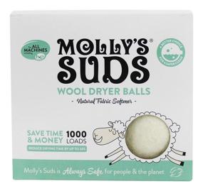 img 3 attached to 🐑 Molly's Suds Wool Dryer Balls: Natural Fabric Softener for Fluffier Laundry - 9.04 oz.