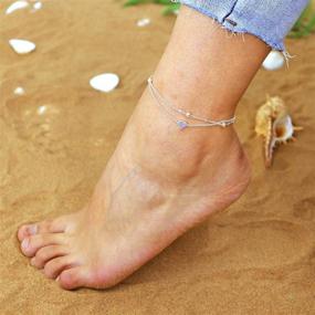 img 2 attached to 💖 Золотое бисерное браслет-чехол на ногу с сердцем для женщин - слоистые браслеты на ногу для девочек-подростков.