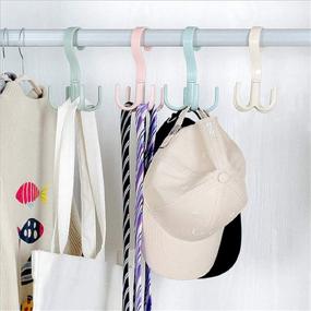 img 2 attached to 👜 Maximize Closet Space with Rotating Tie Racks, Purse Bag Hangers, and Belt Organizer Racks - 4 Pack Set for Women's Handbags, Scarves, Hats, and Towels