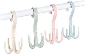 img 4 attached to 👜 Maximize Closet Space with Rotating Tie Racks, Purse Bag Hangers, and Belt Organizer Racks - 4 Pack Set for Women's Handbags, Scarves, Hats, and Towels