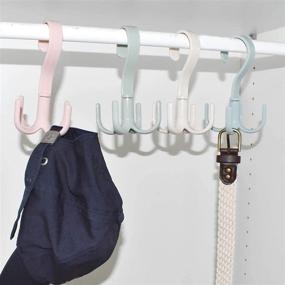 img 3 attached to 👜 Maximize Closet Space with Rotating Tie Racks, Purse Bag Hangers, and Belt Organizer Racks - 4 Pack Set for Women's Handbags, Scarves, Hats, and Towels