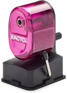 🖊️ вместительная розовая настенная ручная точилка для карандашей с прозрачным контейнером - x-acto 2012687-pnk логотип