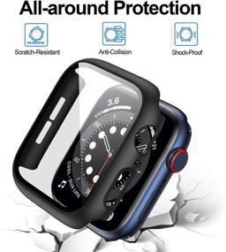 img 2 attached to Чехол-накладка из 6 штук для Apple Watch Series 3 38мм с защитным стеклом для экрана - тонкий бампер JZK с полным покрытием для аксессуаров iWatch Series 3/2/1 38мм