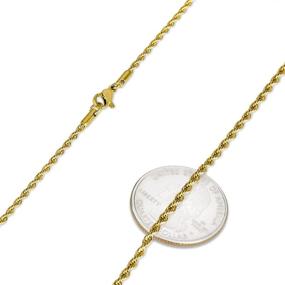 img 3 attached to Twisted Rope Chain Necklace - 2.2mm Stainless Steel with 24k Yellow Gold Plating - The Bling Factory