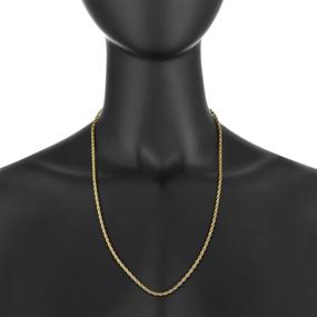 img 2 attached to Twisted Rope Chain Necklace - 2.2mm Stainless Steel with 24k Yellow Gold Plating - The Bling Factory