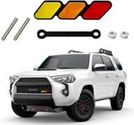 greenpartys for trd truck label tri-color grille badge emblem compatible for tacoma 4runner tundra sequoia rav4 highlander accessories(red/orange/yellow) logo