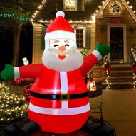 🎅 5ft outdoor christmas inflatable santa claus - cute led-lighted yard decor, holiday xmas blow-up decorations for lawn - lighted outside christmas inflatables logo