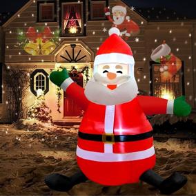 img 3 attached to 🎅 5FT Outdoor Christmas Inflatable Santa Claus - Cute LED-Lighted Yard Decor, Holiday Xmas Blow-up Decorations for Lawn - Lighted Outside Christmas Inflatables