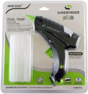 🔥 surebonder mini hot glue gun dt-200fkit: dual temperature, 12 glue sticks, bond various materials including delicate fabrics, strong woods & metals logo