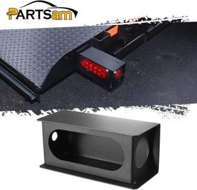 img 4 attached to 🚚 Partsam Black Steel Trailer Truck Tail Light Mounting Box - 6" Oval Hole for Trailer Tail Lights - 2" Round Hole for Side Lights