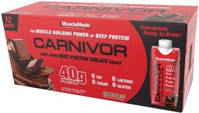 img 3 attached to MuscleMeds Carnivor Protein Shake, Chocolate Flavor - 16.9 Fl Oz (Pack of 12)